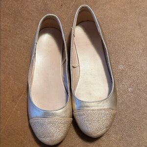 Children’s Place Gold Glitter Cap Toe Flats